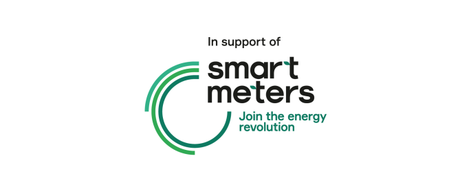Smart Meters In support of Black green text and green dial on white OL 1